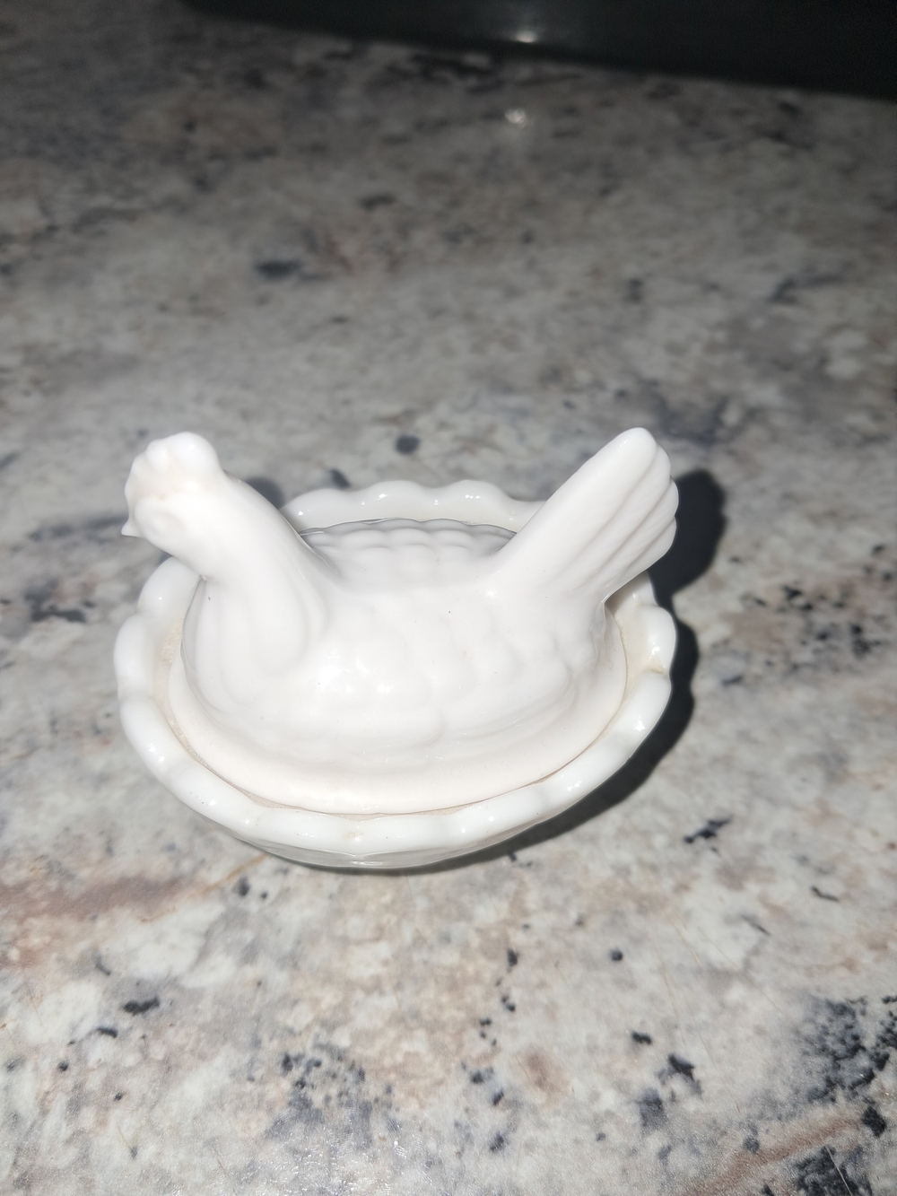 White Ceramic Hen Trinket Dish - Home Accents